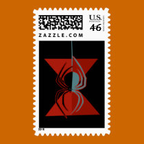 Red Hourglass Spider stamps