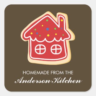 Red House Rainbow Sprinkles Cookie Square Stickers