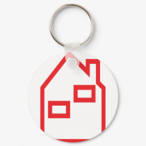 red house real estate icon keychains