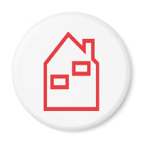 red house real estate icon magnets