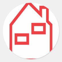 red house real estate icon sticker
