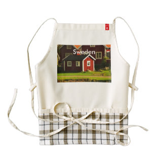 Red Houses in Sweden Zazzle HEART Apron