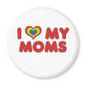 Red I Love My Moms Magnet