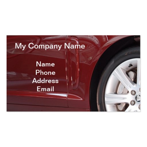 Red Imported Luxury Car Business Cards (front side)