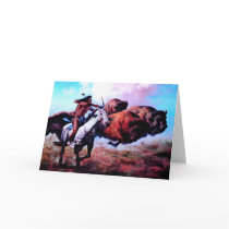 RED INDIAN HUNTING BUFFALO cards by ANGELHELEN RED INDIAN HUNTING BUFFALO cards