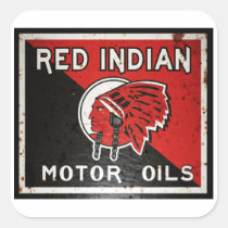 Red Indian Motor Oil sign rusted vers. stickers
