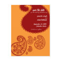 Red Indian Save the Date postcards