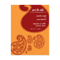 Red Indian Save the Date postcards by smallhandsdesigns Red Indian Save the Date postcards