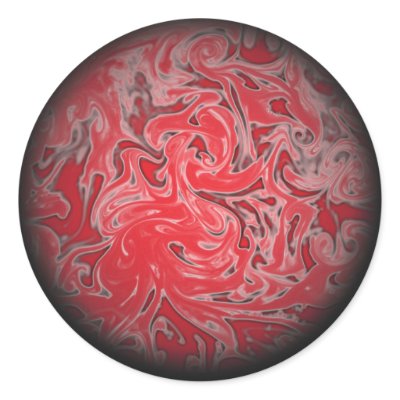 Red Ink Globe Round Sticker by ciararachel