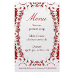 Red Intrika Menu Stationery