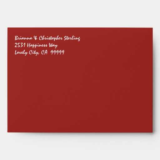Red Invitation Envelopes Chocolate Damask