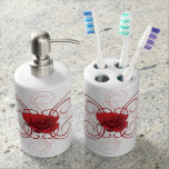 Red is the Rose Bath Accessory Set