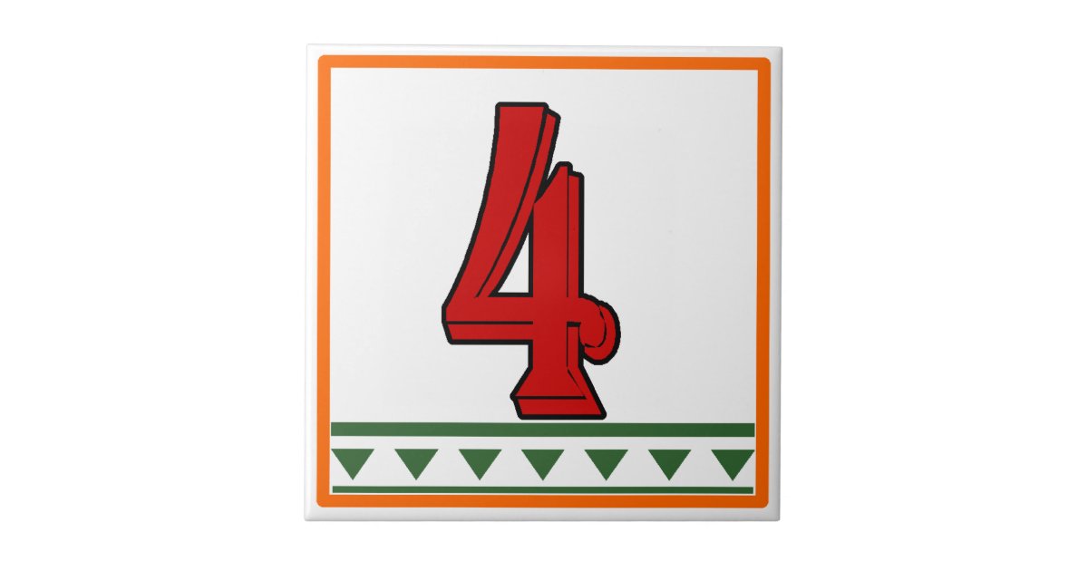 Red Italian House Signs Letters & Numbers Tile | Zazzle