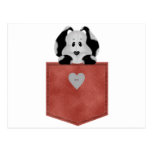 Red Jean Pocket Puppy Dog Postcard