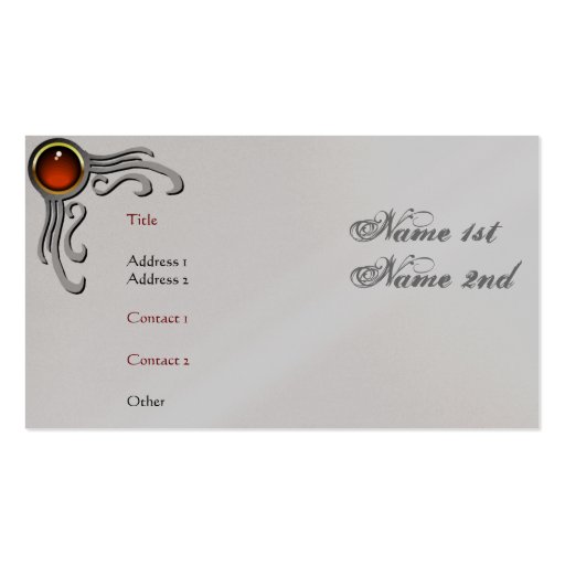 Red Jewel Accent Business Card Templates
