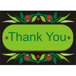 Red jewel stones on Green Thank you card card