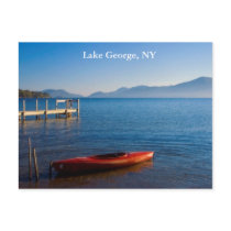Red Kayak on Lake George, NY Postcards
