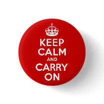 Red Keep Calm and Carry On Buttons