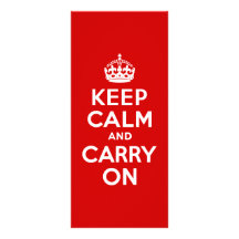 Red Keep Calm and Carry On Personalized Rack Card