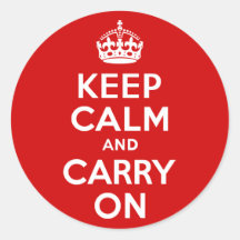 Red Keep Calm and Carry On Stickers