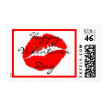 Red Kissy Lips Postage Stamps