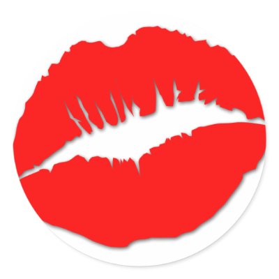 Red Kissy Lips Sticker by JuJuGarden