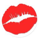 Red Kissy Lips Sticker by JuJuGarden Red Kissy Lips Sticker