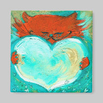 Red Kitty Heart magnets