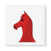 Red Knight Chess Piece magnets