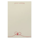 Red Knot Double Happiness Grey Wedding Stationery