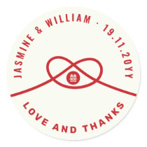 Red Knot + Double Xi Thank You Gift Favors Label stickers