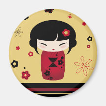 Red Kokeshi Fridge Magnet