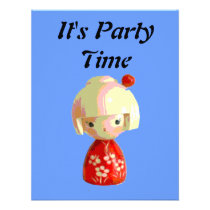 Red Kokeshi invitations