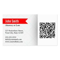 Red Label QR Code Attorney Business Card