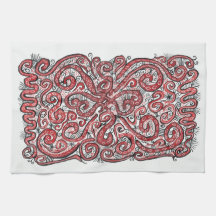 red lace hand towel