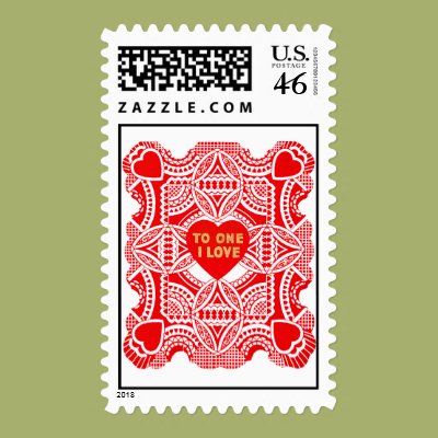 Red Lace Valentine Postage Stamp Zazzle_stamp