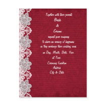 Red Lace Wedding Invitation postcards