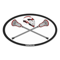 Red Lacrosse Sticks and Helmet Stickers
