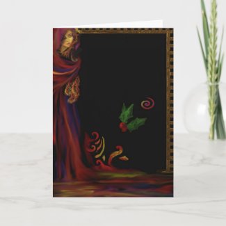 Red Lady - Blank Greeting Card card