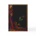 Red Lady - Blank Greeting Card by Flynn_the_Cat Red Lady - Blank Greeting Card