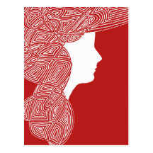 Red Lady Post Cards