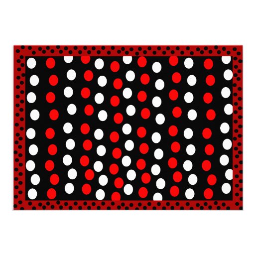 Red Ladybug and Polka Dots Invitation