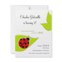 Red Ladybug Birthday Invitation