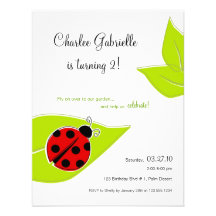 Red Ladybug Birthday Invitation