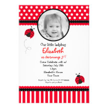Red Ladybug Birthday Invitation