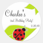 Red Ladybug Favor Tags Sticker