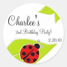 Red Ladybug Favor Tags Sticker
