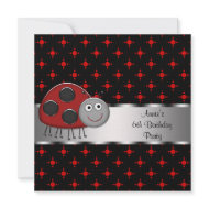 Red Ladybug Girl 6th Birthday Party invitation
