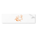 Red Ladybug in Swing Drawing Style Bumper Stickers