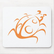 Red Ladybug in Swing Drawing Style Mousepads